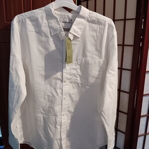 Goodfellow & Co Men's Off White Casual Pinstripe Button Down Shirt
